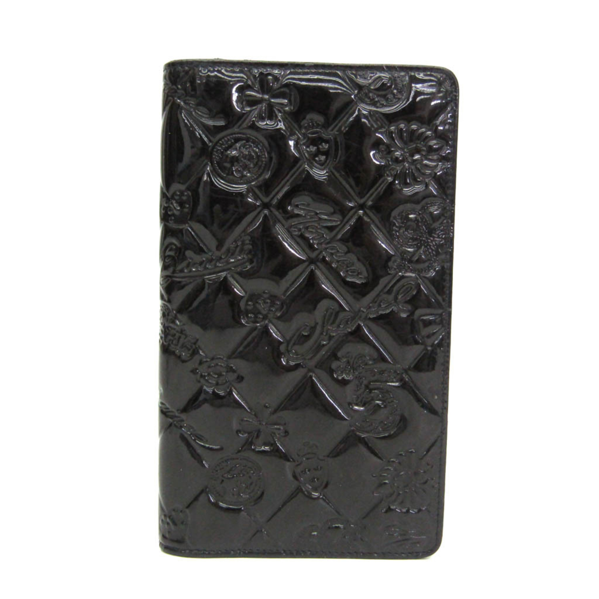 Chanel Icon Symbol Charm A37151 Women's Patent Leather Long Wallet (Bi-Fold) ...